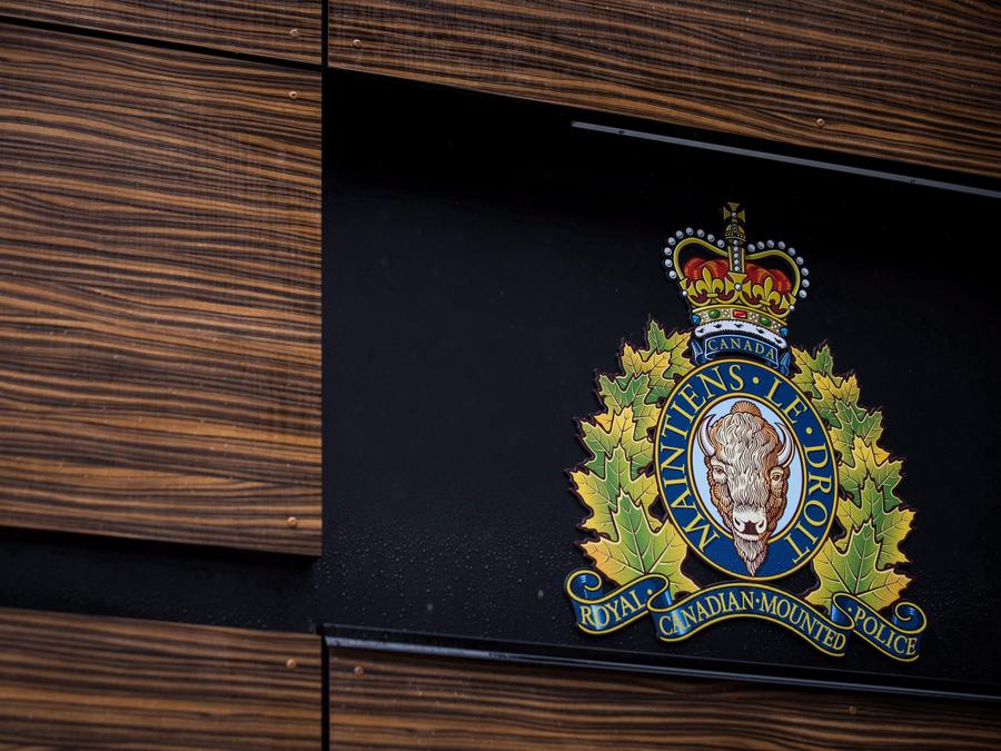 The RCMP logo is seen outside Royal Canadian Mounted Police "E" Division Headquarters, in Surrey, B.C., on April 13, 2018. Darryl Dyck/The Canadian Press
