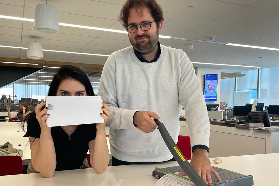 Robyn and Tom hard at work filing FOIs. THE GLOBE AND MAIL