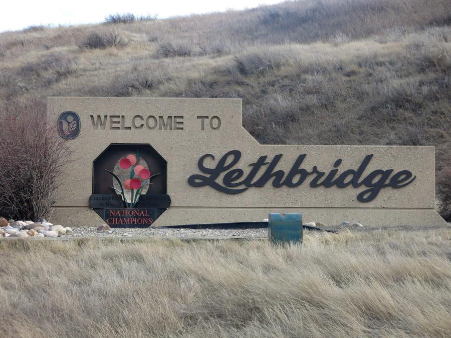 A sign for the city of Lethbridge in southern Alberta is shown in this file image. Bill Graveland/The Canadian Press